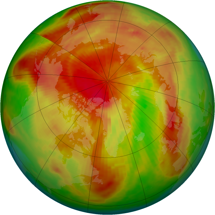 Arctic ozone map for 06 April 1986